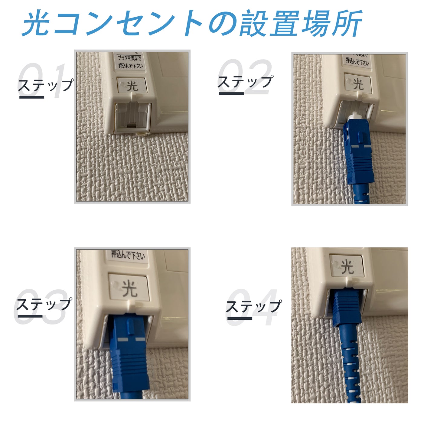 光ファイバーケーブル SC-SCコネクタ (ホワイト)